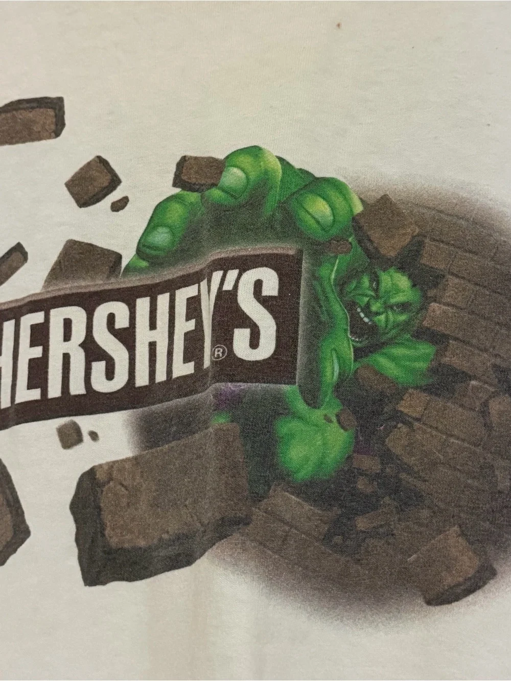 Vintage Marvel The Incredible Hulk x Hershey Collab Promo Tee T-Shirt Size Large